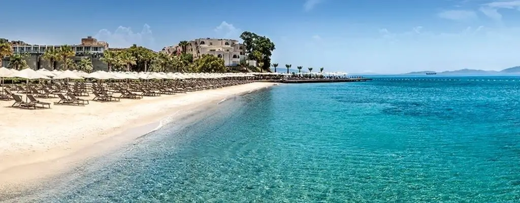 Een iconisch uitzicht op Turgutreis